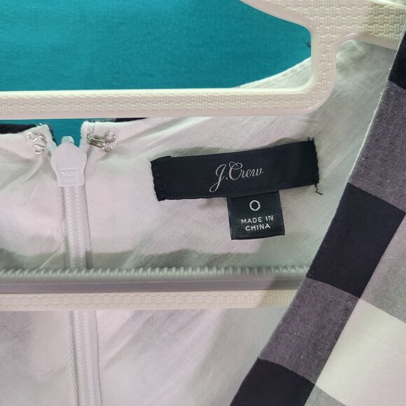 J. Crew Black & White Gingham Sleeveless Wrap Dress Size 0 - Picture 3 of 9